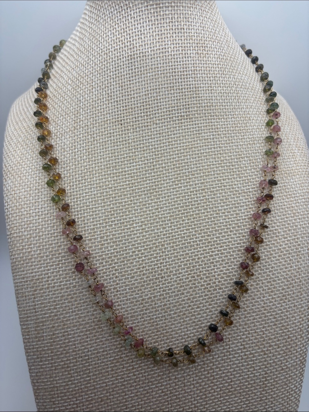 Multicolor Tourmaline Beaded Necklace